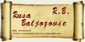 Rusa Baljozović vizit kartica